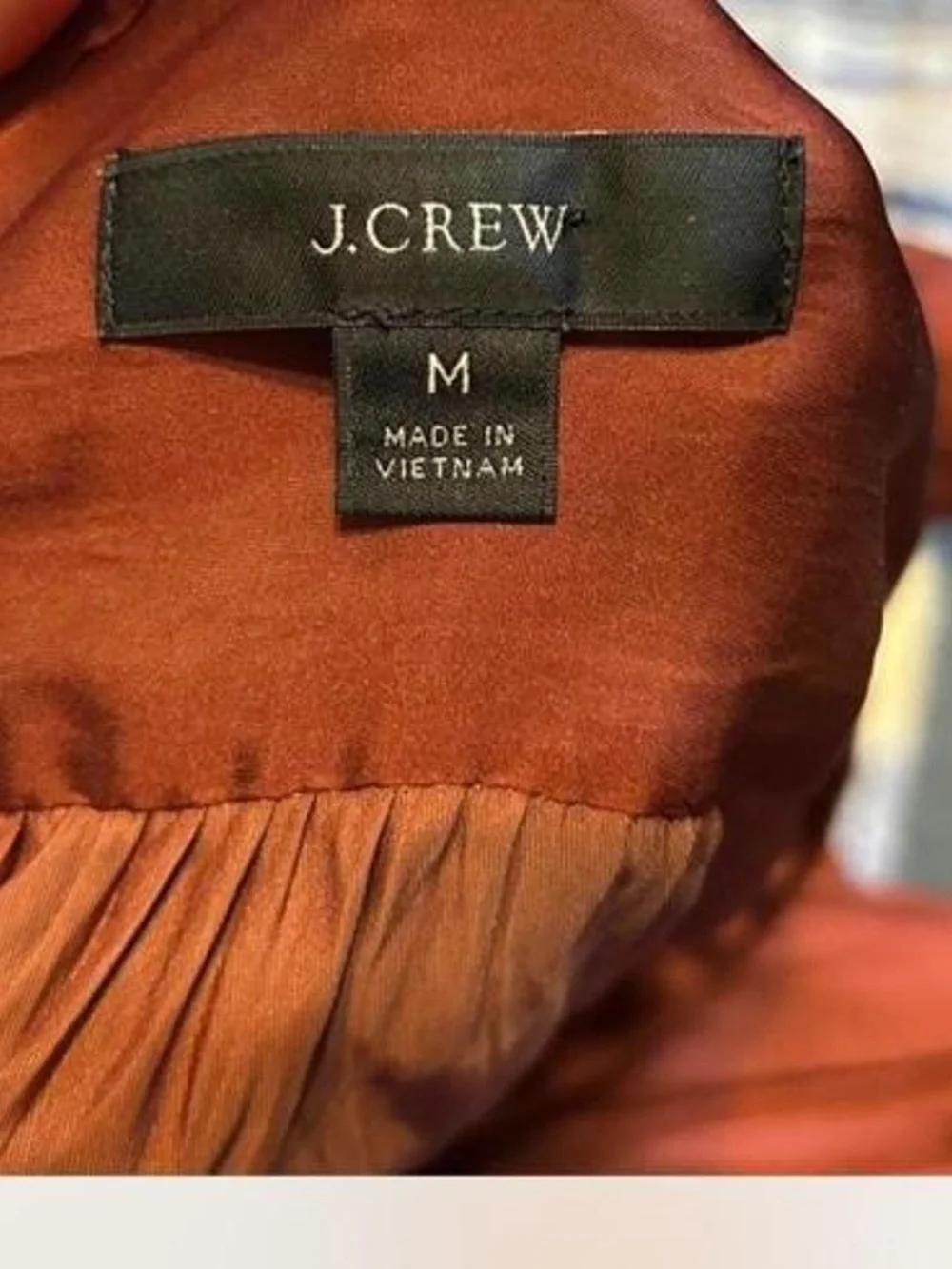 J. Crew Rust Red Tie-Neck Long-Sleeve Blouse